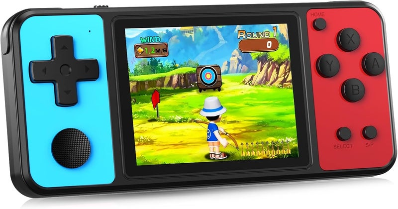 BEICO 32 Bit Kids Handheld Games Preloaded 139 Video Games,Portable Electronic Toys with 3.0" IPS Screen Rechargeable Battery,Gaming System Birthday Gifts for Boys Girls Ages 4-12 (Blue-Red) - Image 1